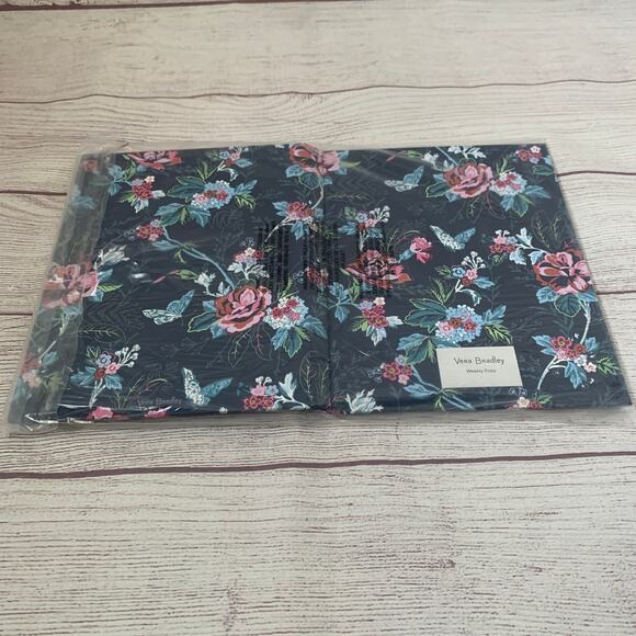 Vera Bradley Weekly Folio Rose Toile Pattern Elastic Closure Note Pads To Do - Picture 13 of 16